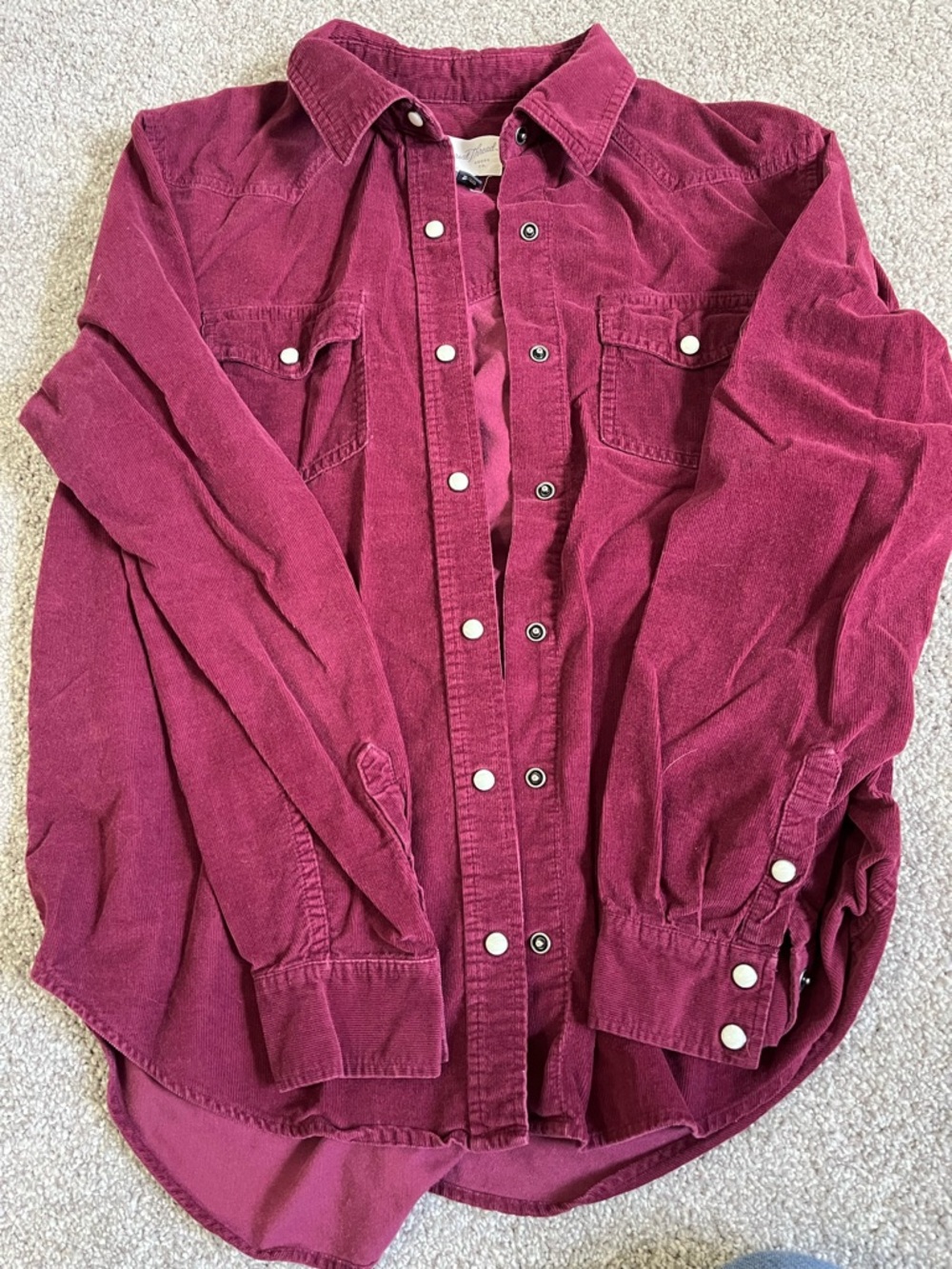 Corduroy burgundy button up
